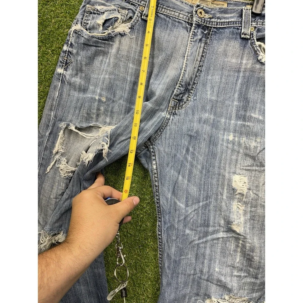BKE Jeans Mens 36 Seth Straight Leg Affliction Y2K Medium Wash Distressed 2000s